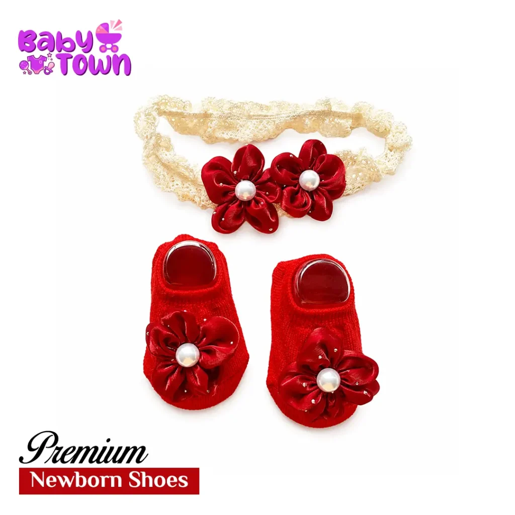 Baby Hair Band Set with Newborn Socks Shoes Set | Baby Town Bangladesh