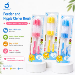 Apple bear Feeder and Nipple Brush Set
