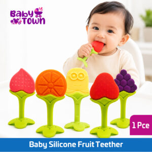 Baby Silicone Fruit Teether Set with Clip | BPA Free Teething Toy Bangladesh