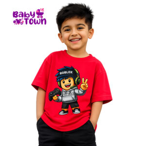 Summer Special Red Drop Shoulder T-Shirts for Kids 2Y-8Y