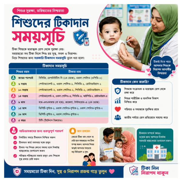 শিশুদের টিকাদান সময়সূচী | বাংলাদেশ শিশু টিকাদান গাইড | Baby Town Bangladesh