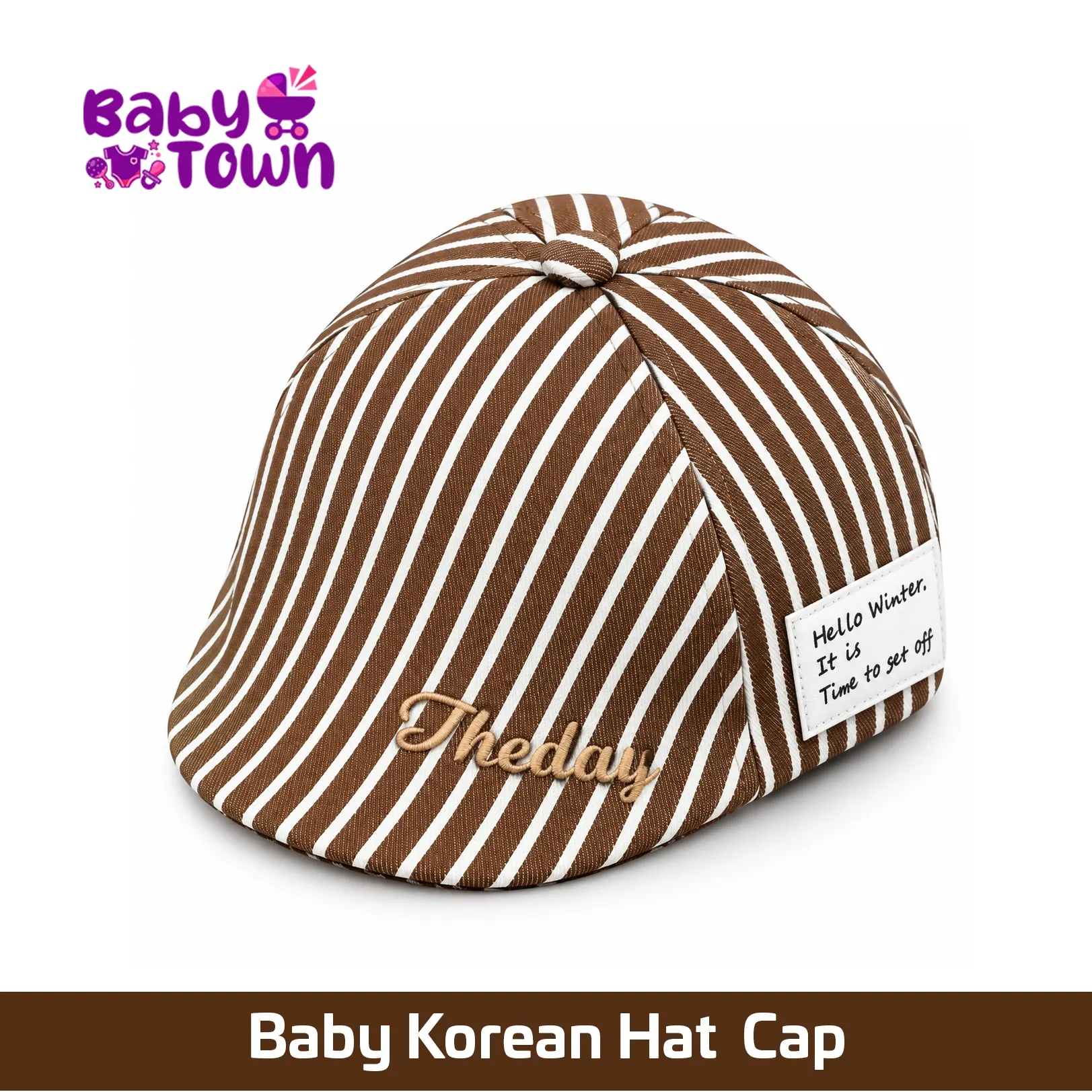 Baby Korean Hat Stylish Striped Adjustable Cap for Boys
